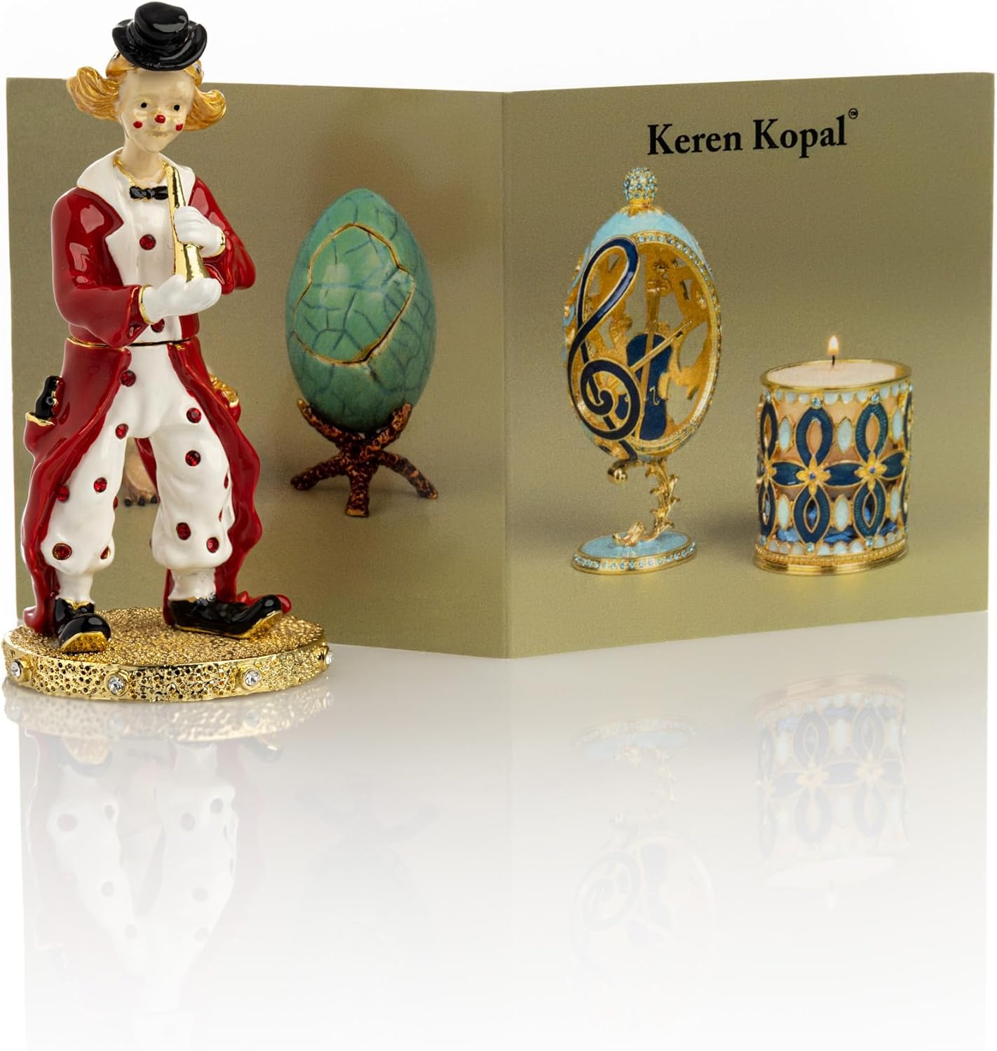 Keren Kopal Circus Clown Trinket Box Decorated with Crystals Handcrafted