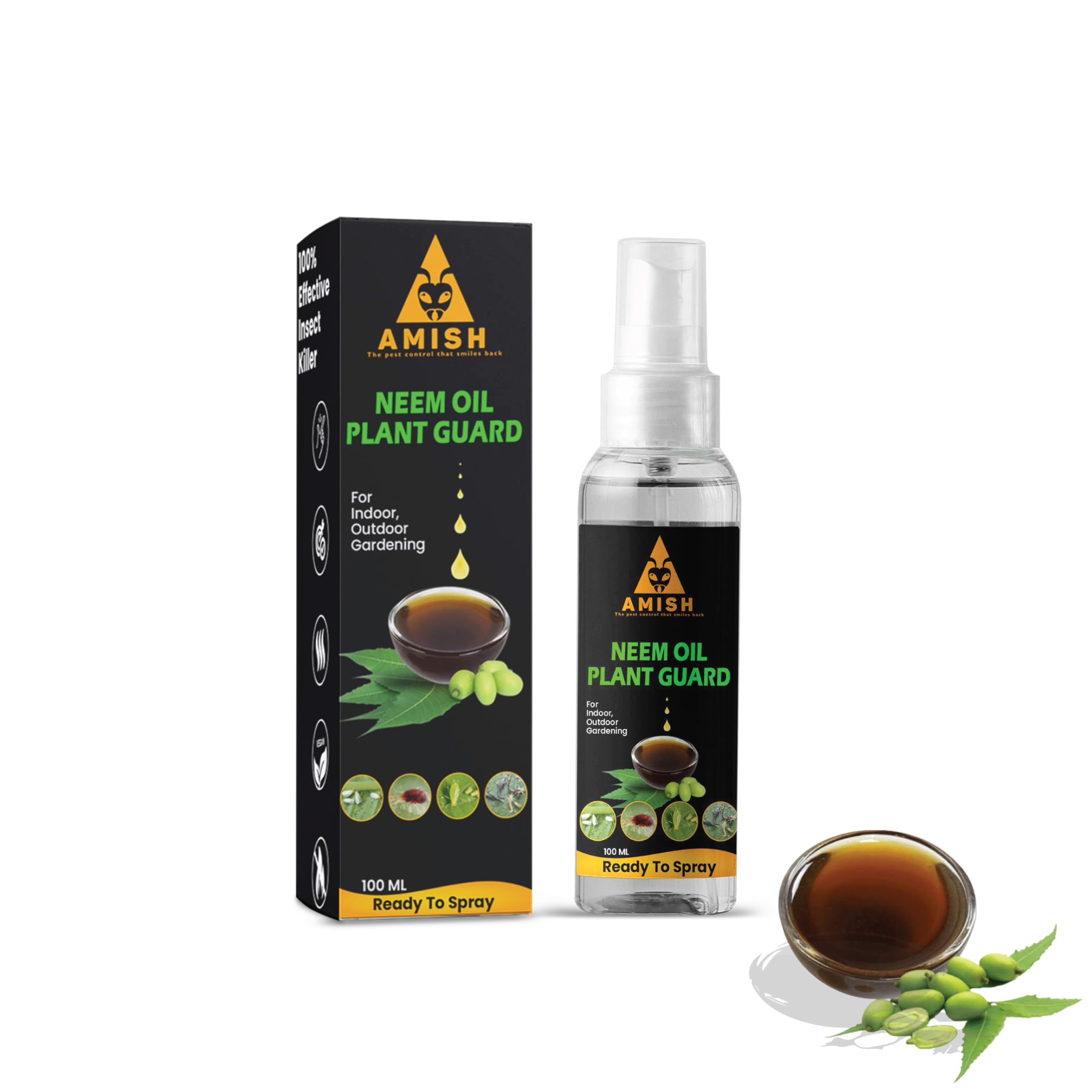 Amish Herbal Neem Oil Spray 100 ml| Neem Oil For Plants Insects Spray For Indoor & Outdoor Plants| 100% Pure Neem Oil Spray For Plant Insects|-image-13