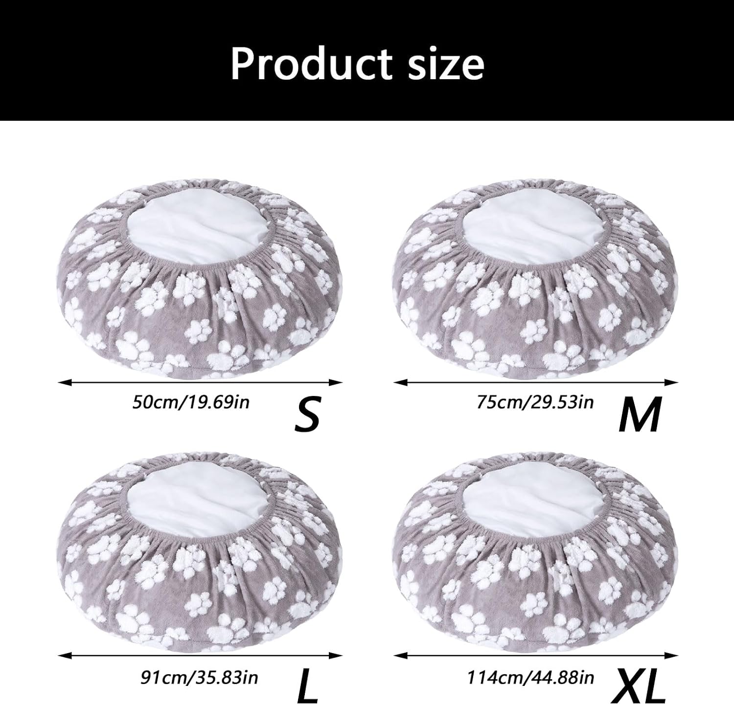 Removable Machine Washable Round Shape Pet Bed Cover for Comfort Sleep Washable Pet Bed Cover