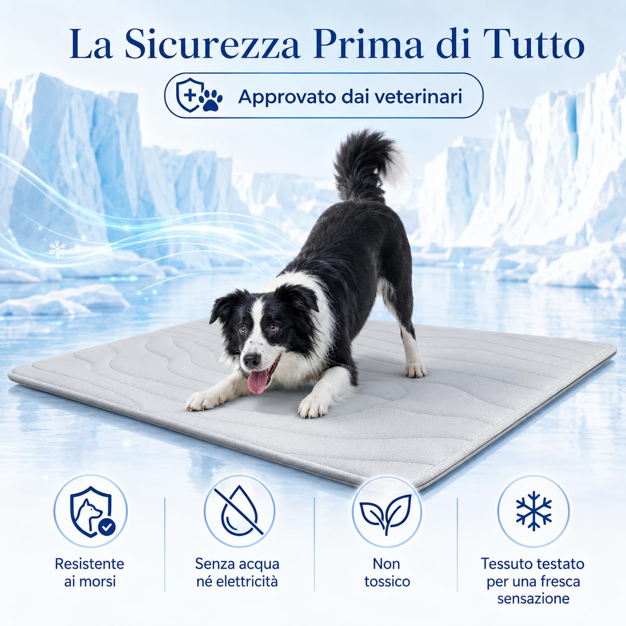 Kobolaf Tappetino Refrigerante Cani Reversibile per Tutte le Stagioni (M-91 * 58 cm)