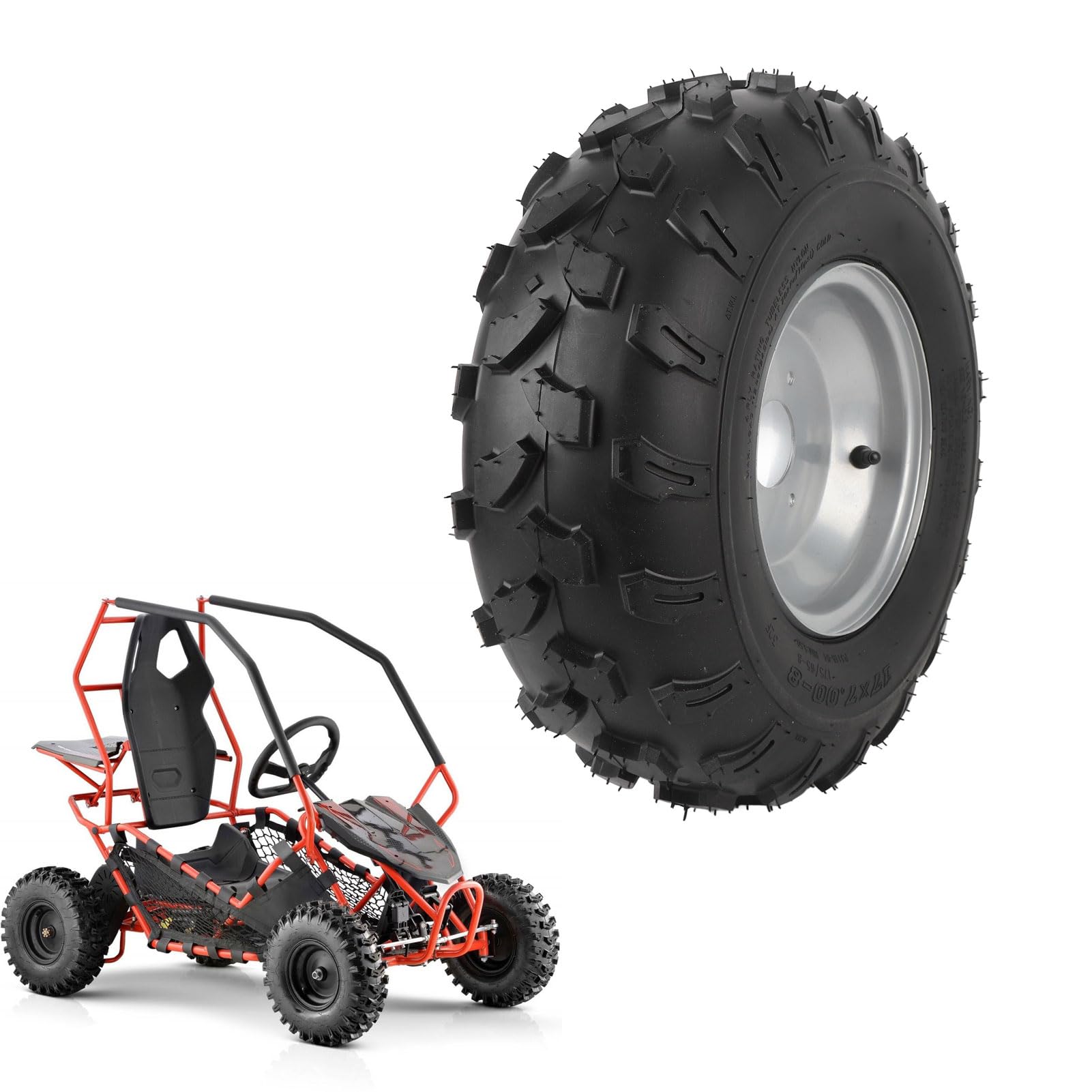 Verbesserter Griff 8 Zoll Rad Rand Reifenbaugruppe für Offroad ATV Quad Cart Mini Bike Rasenmäher