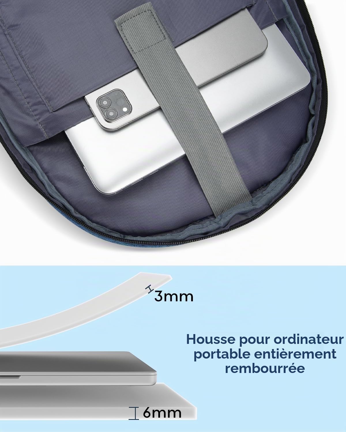 kadilong Sac à dos pour ordinateur portable - Sac à dos pour homme - Sac à dos d'école pour adolescents et garçons - Antivol avec chargeur USB et compartiment pour ordinateur portable