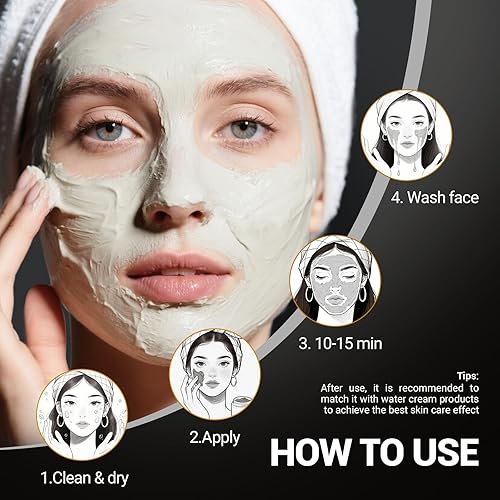 Miniatura 8 de Mascarilla purificadora de caolín, removedor de puntos negros y control de aceite para pieles sensiblesgrasassecas, mascarilla facial de arcilla de