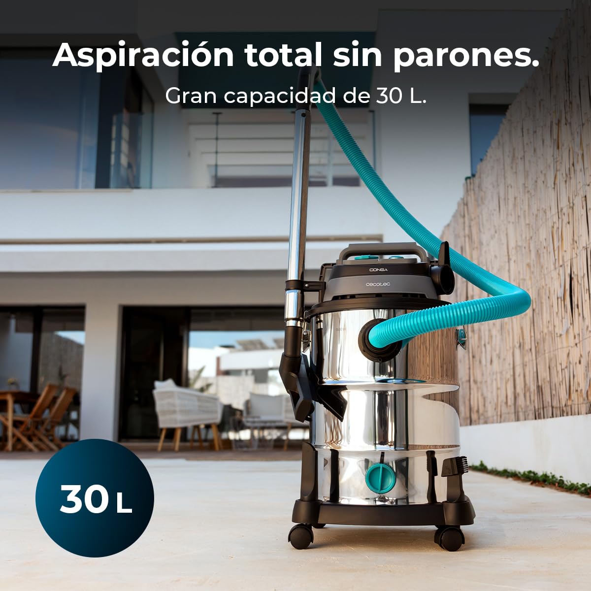 Cecotec Aspirador de Sólidos y Líquidos de Metal con Cable de 30L Conga Rockstar Wet & Dry Steel Pro Tool. 1600W, Mayor Durabilidad y Resistencia, Incluye Enchufe para Herramientas, Kit de Accesorios — view 3