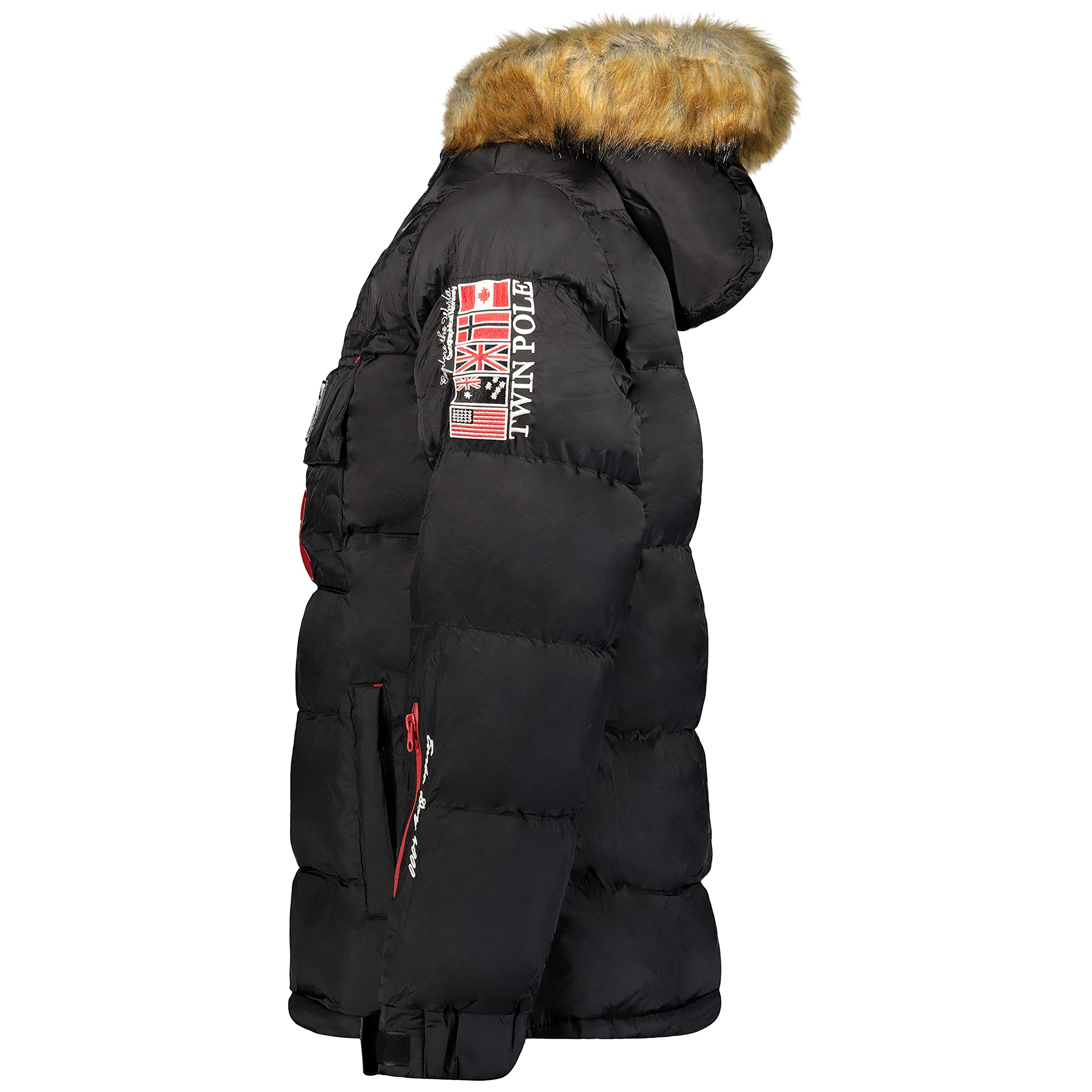 Geographical Norway Bilboquet Men – Parka para hombre, impermeable, gruesa, capucha de piel para exterior, chaqueta cálida, cortavientos, forro exterior, chaqueta para hombre