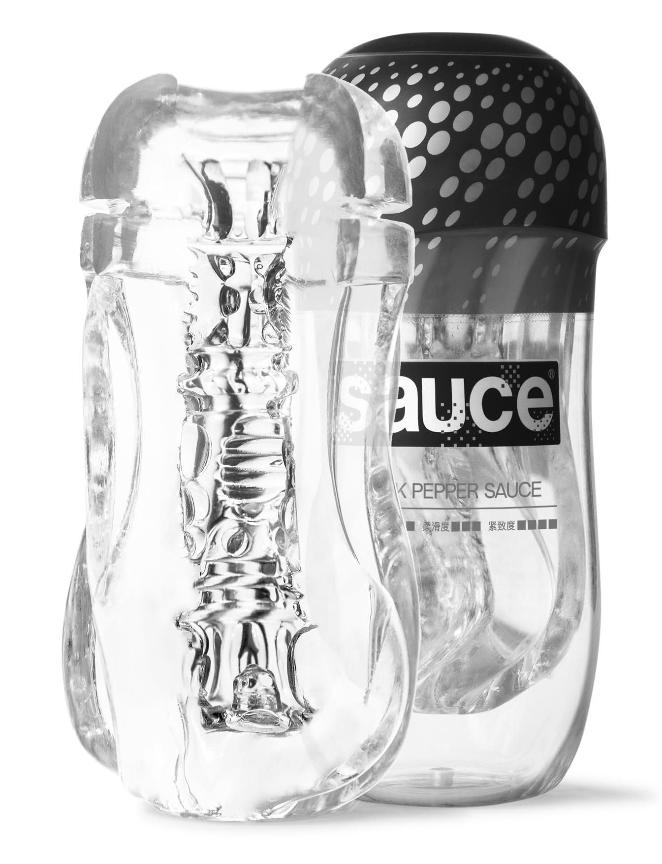 Sauce Black Pepper Salse Cup Masturbatore Custodia, trasparente, Ø 6,8 x 16 cm