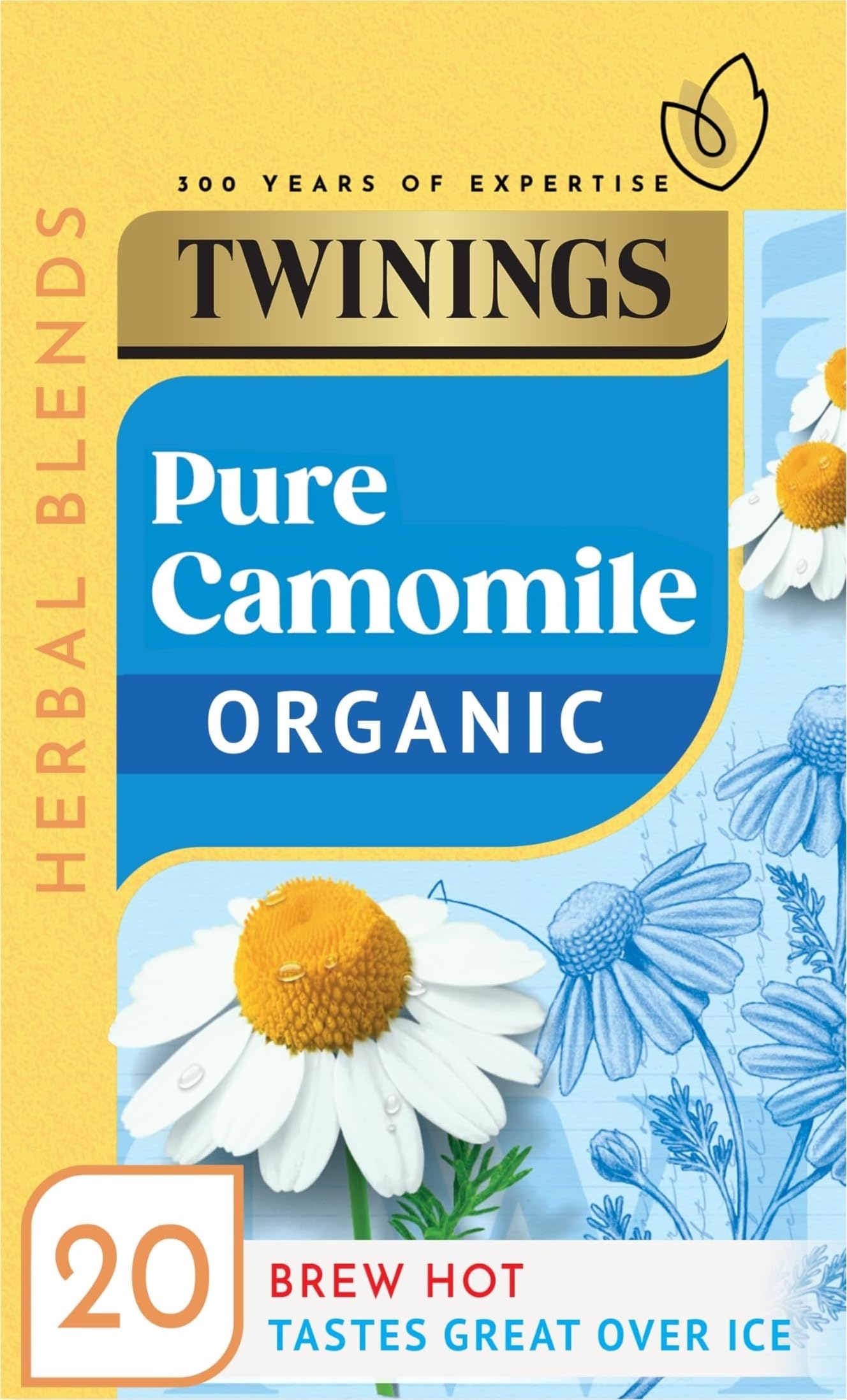 Twinings Organic Pure Camomile Tea Tea Bags Sugar Free Tea Caffeine-Free Tea Size 20