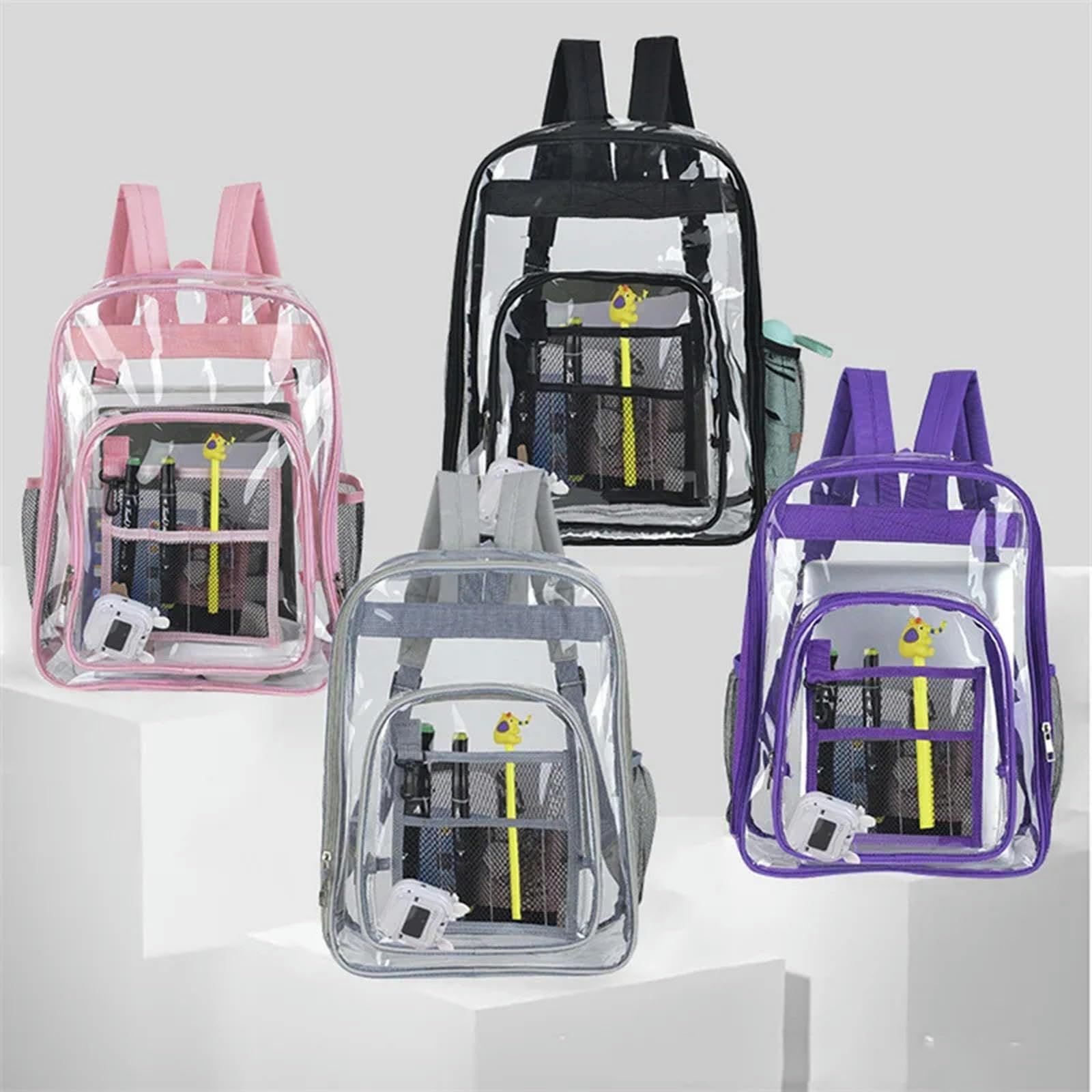 Rucksack Damen Unisex Wasserdichte Rucksack Transparente Teenager -schüler Rucksäcke Große Schultasche Tragbar