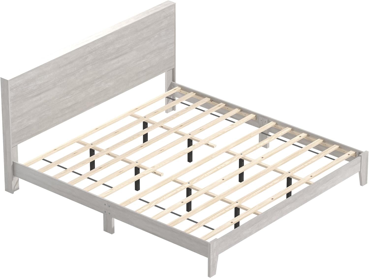 Diagram showing the wooden slats and support structure of the bed frame