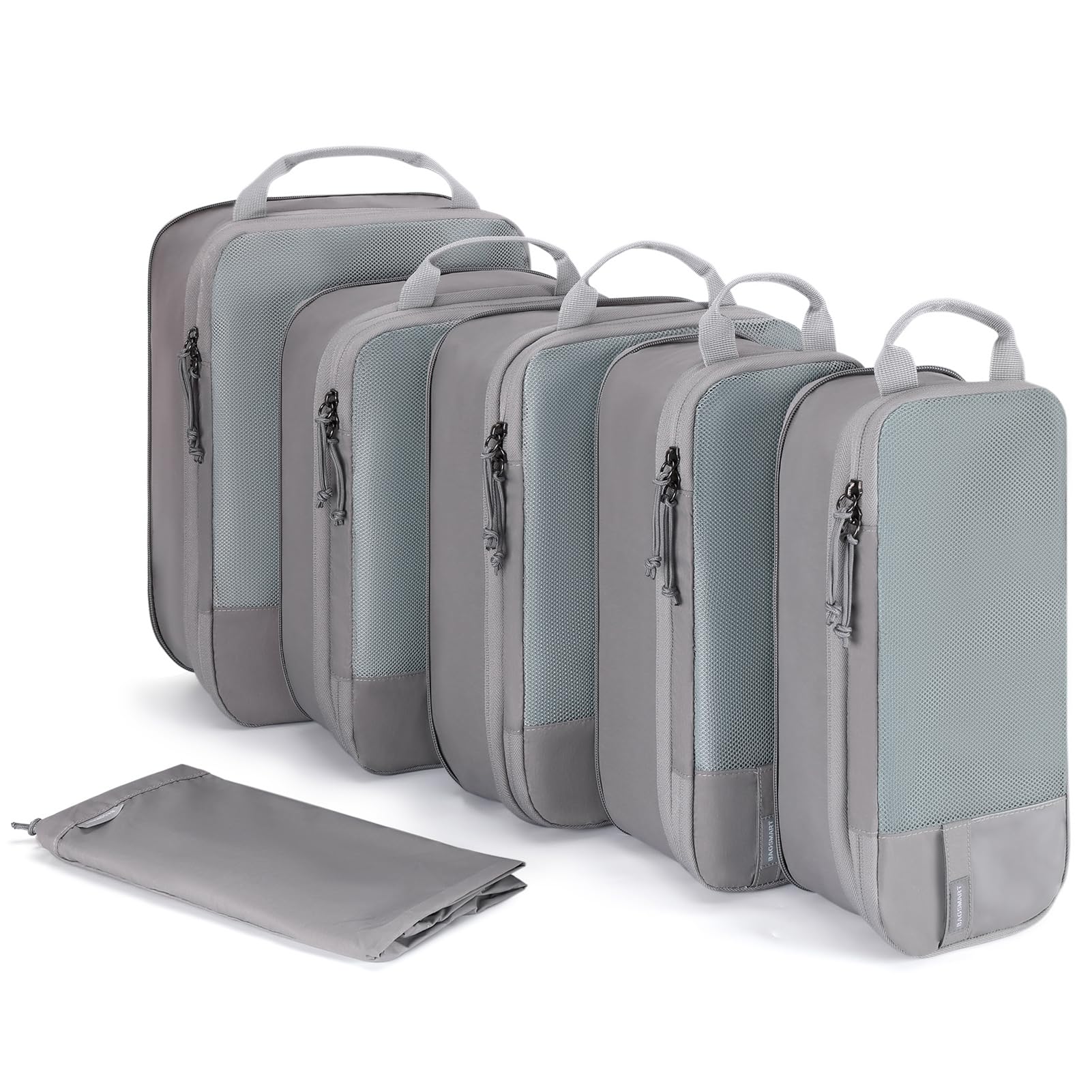 BAGSMART Kleidertaschen Set 6 Teilig packtaschen Kompression Packwürfel Set mit Wäschesack für Rucksack,reise organizer,Koffer Organizer auf Travel