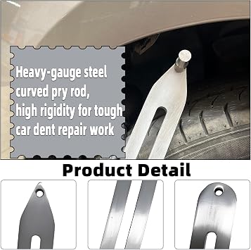 Car Dent Repair Kits,41 pcs Paintless Dent Removal Tools,Auto Body Dent Repair Tool Kit,with Big Curved Rod,Knock Down Pen with 7 Stainless Steel Pen Heads,Rubber Hammer and More.