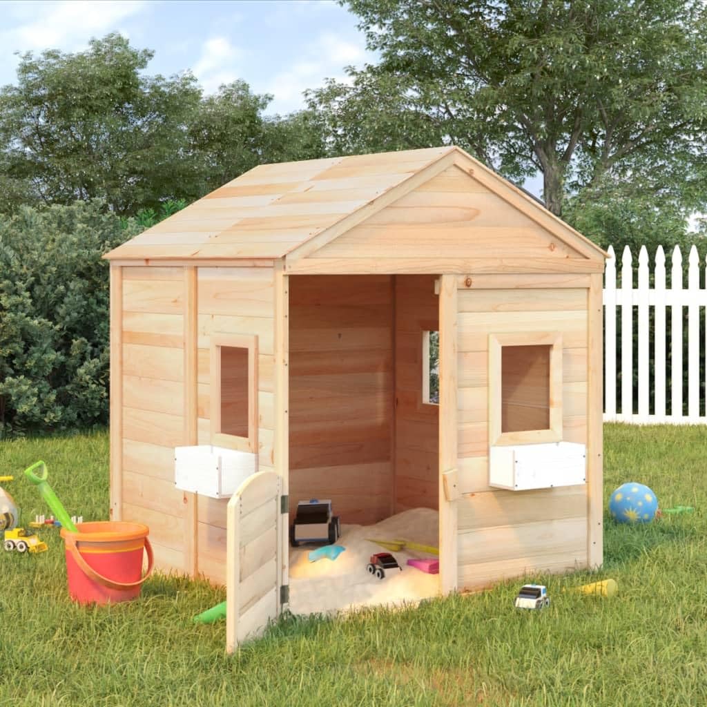 Genérico Casa de Juegos con Puerta con Cierre y macetas Madera Abeto,Juegos y Juguetes,Estructuras para Juegos al Aire Libre,Casitas Infantiles,93686