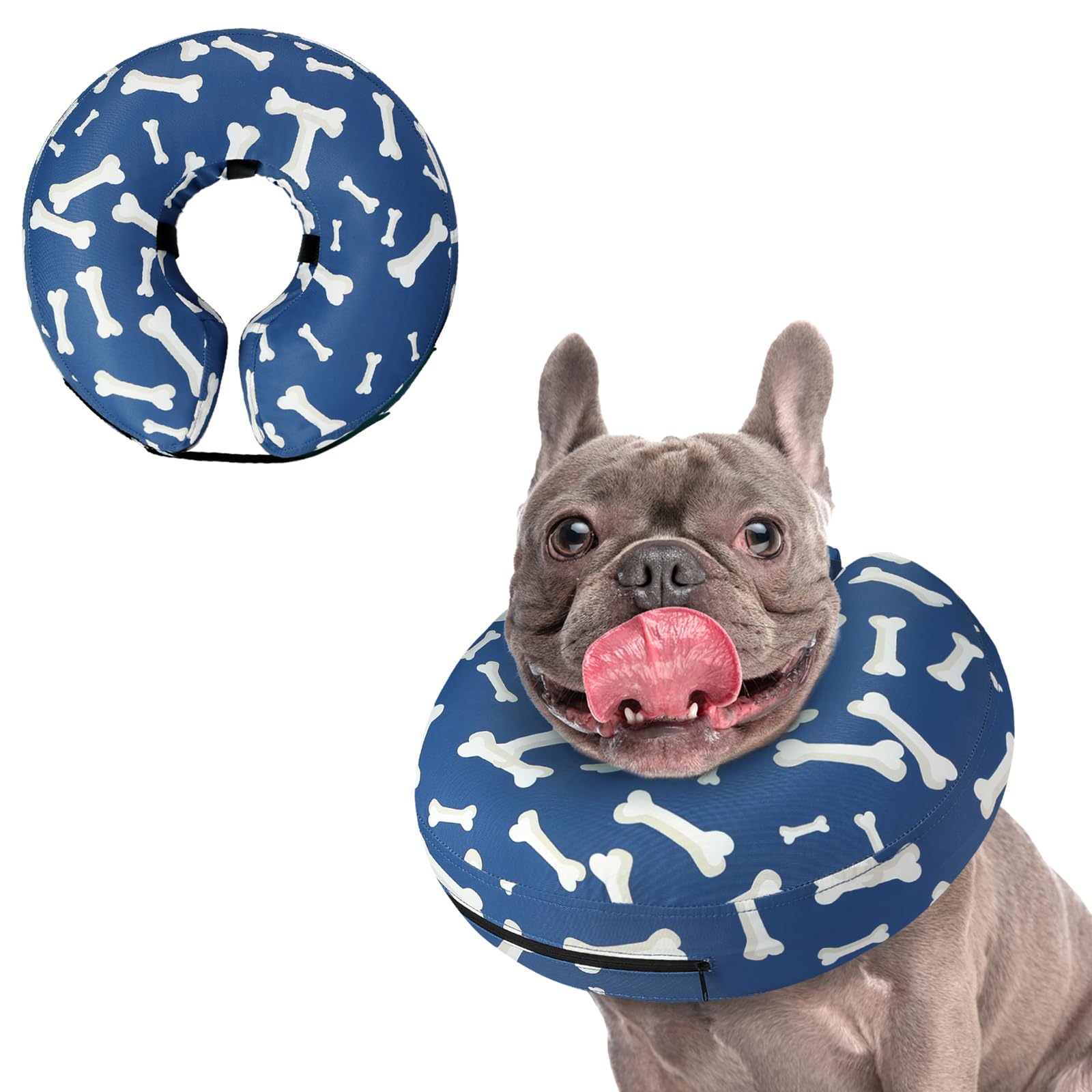 Supet Inflatable Dog Cone Collar for Large Medium Small Dogs, Soft Cone Collar for Dogs Cats, ECollar Doggie Neck Donut Dog Cone Alternative After Surgery