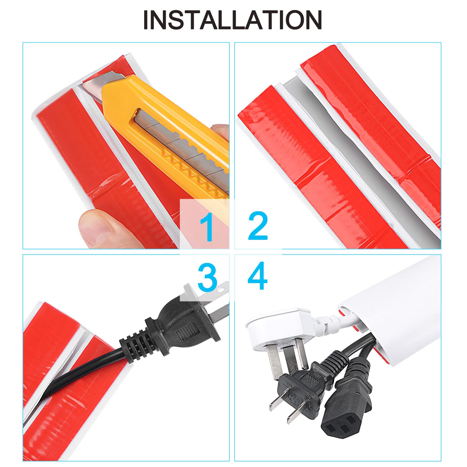 Pasacables Suelo,Canaleta Cables Suelo Cubierta for cables de suelo Protector de cables Protector de cables de alimentación autoadhesivo Ranura for conducto de cables eléctricos Gestión de cables for
