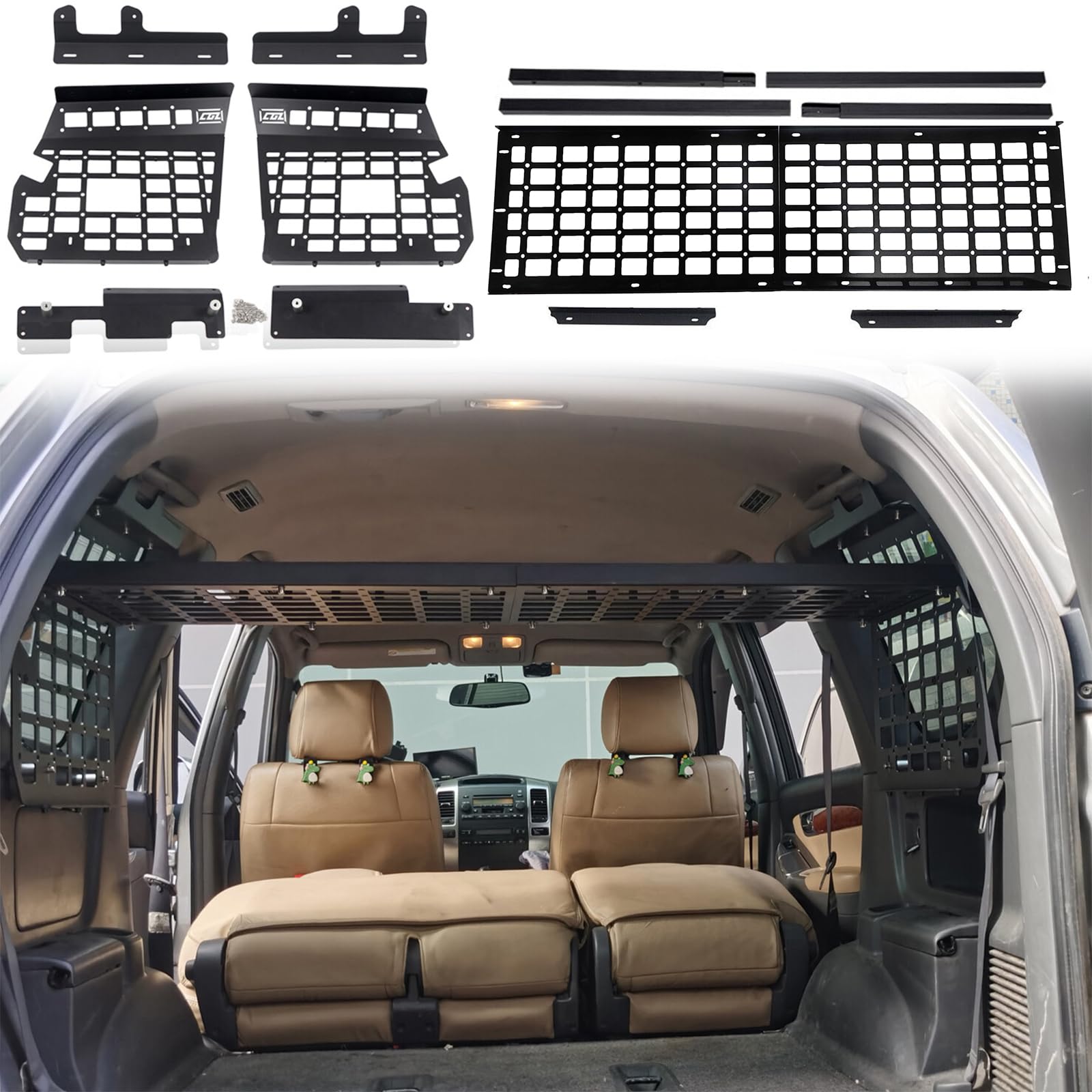 CTH for Lexus GX470 2003-2009 Rear Trunk Modification Cargo Storage Bracket Molle Panel Trunk Organizers Storage Shelf Luggage Holder Brackets Shelf Car Accessories Kit