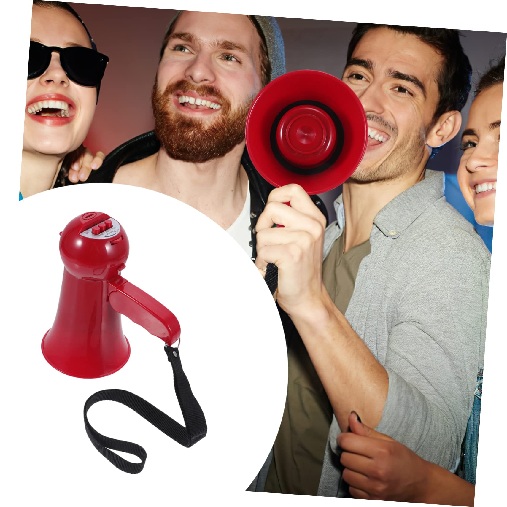 BESTonZON Portable Handheld Megaphone Loudspeaker with Volume for Parties and Sporting Events Lightweight Design with Comfortable Hand Strap Recording Function for Easy Communication