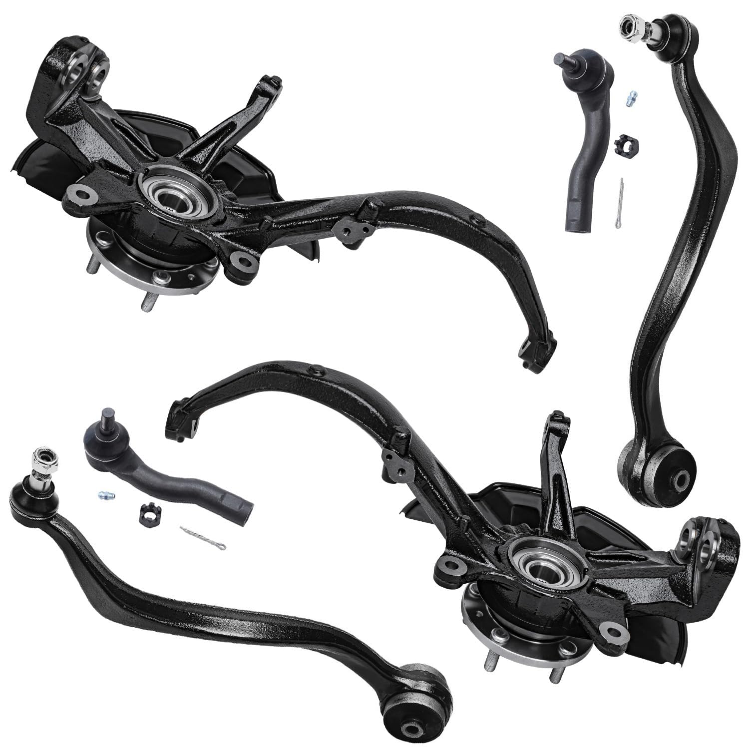 Detroit Axle - Front 6pc Steering Knuckles Kit for Ford Fusion Lincoln MKZ
