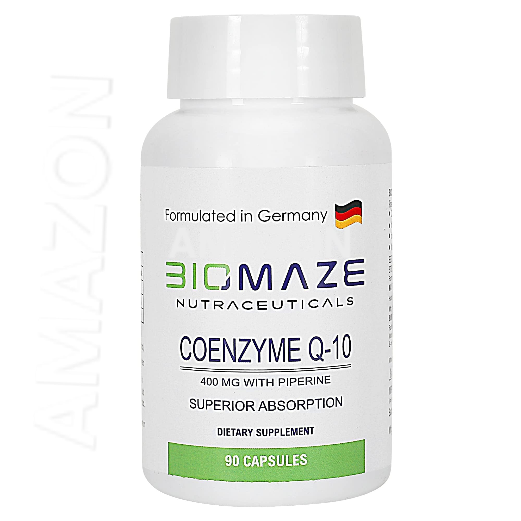CoQ10 400mg - Highest Strength Ubiquinone Co Enzyme Q10 | Powerful Antioxidant for Heart and Vascular Health, Essential for Energy Production | 90 Capsules - 3 Month Supply |