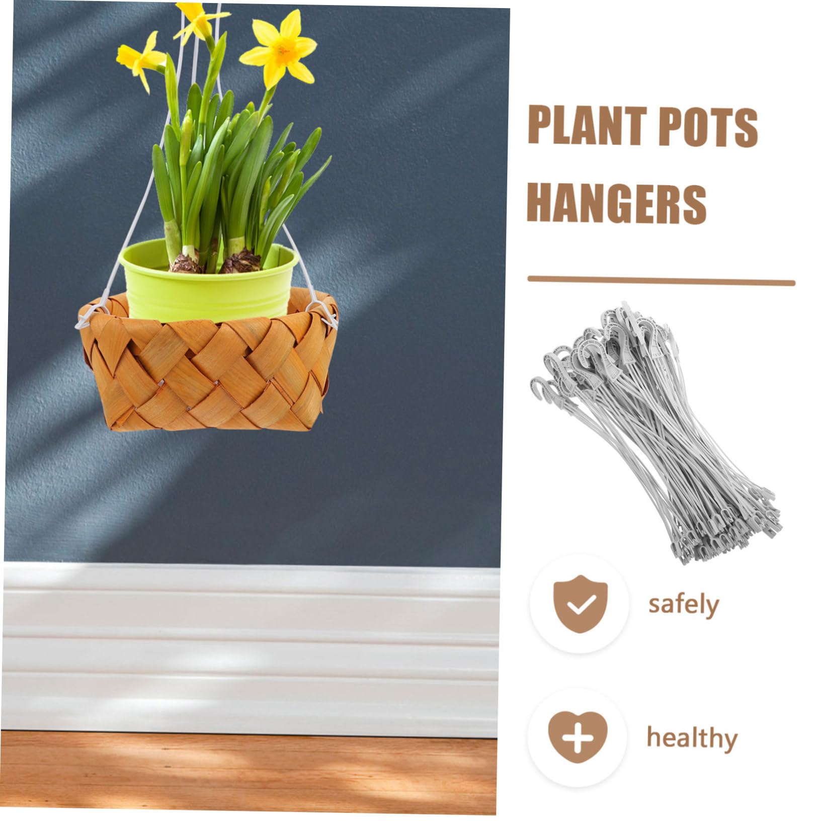 Toyvian Crochet Suspendre pour Pot de Fleurs en Plastique, 50 Pièces