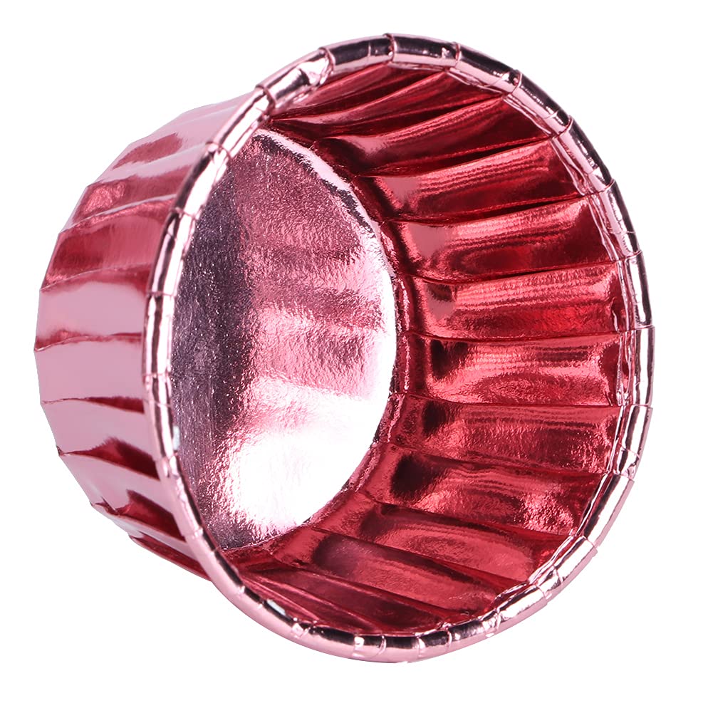 Tazas para magdalenas resistentes al calor para hornear moldes antiadherentes oro rosa