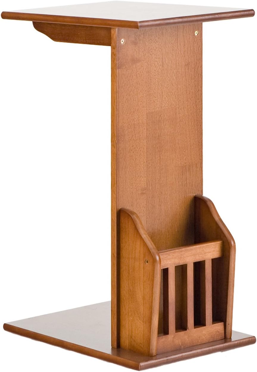 SEI Furniture Magazine Holding Wooden C-Table, Mission Oak