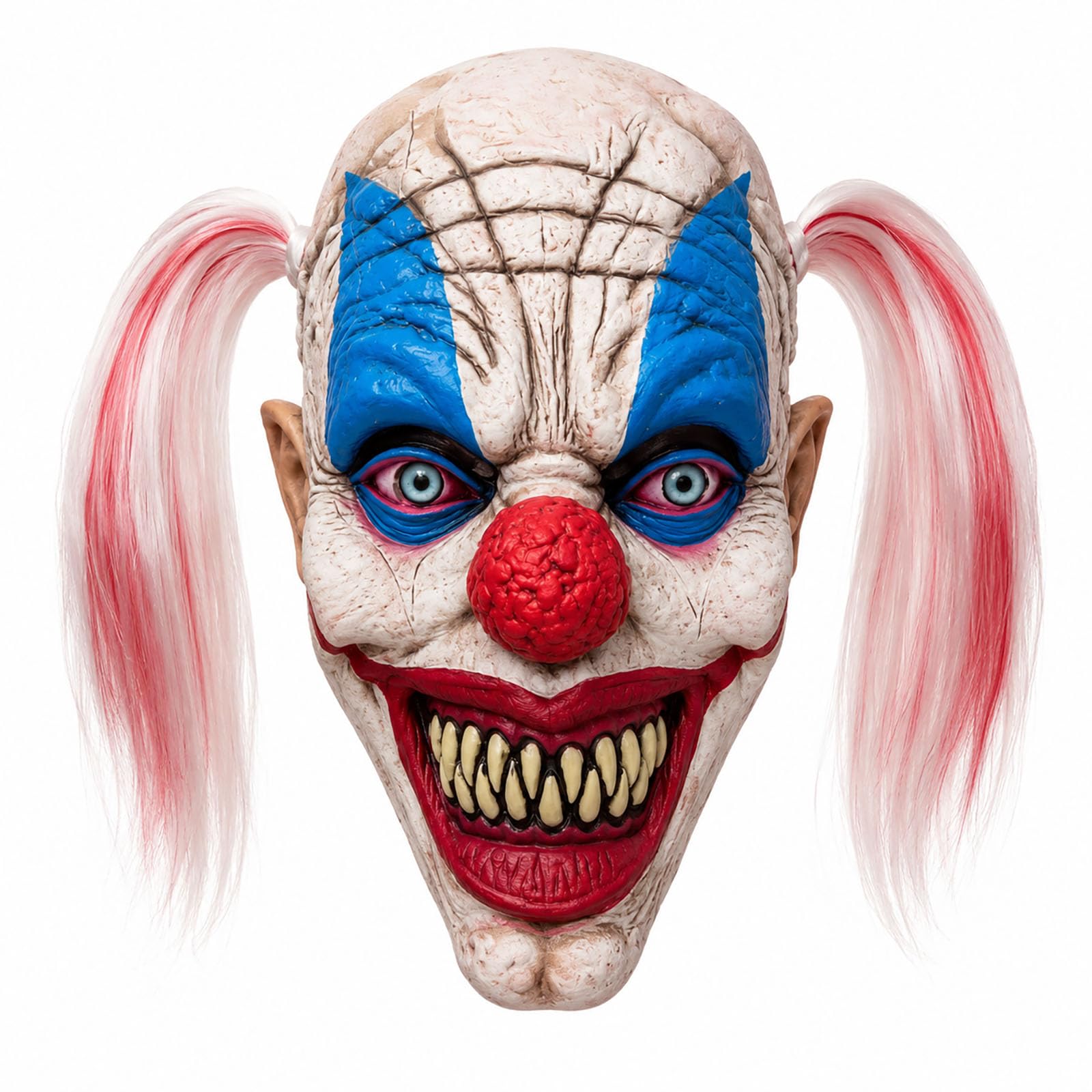 LMSAWK Clown Mask Realistic Halloween Party Latex Creepy Mask for Adult Cosplay Costum Scary Party Accessories Clown Latex Mask Joker Scary Creepy Halloween Costume Props Face Scream mask