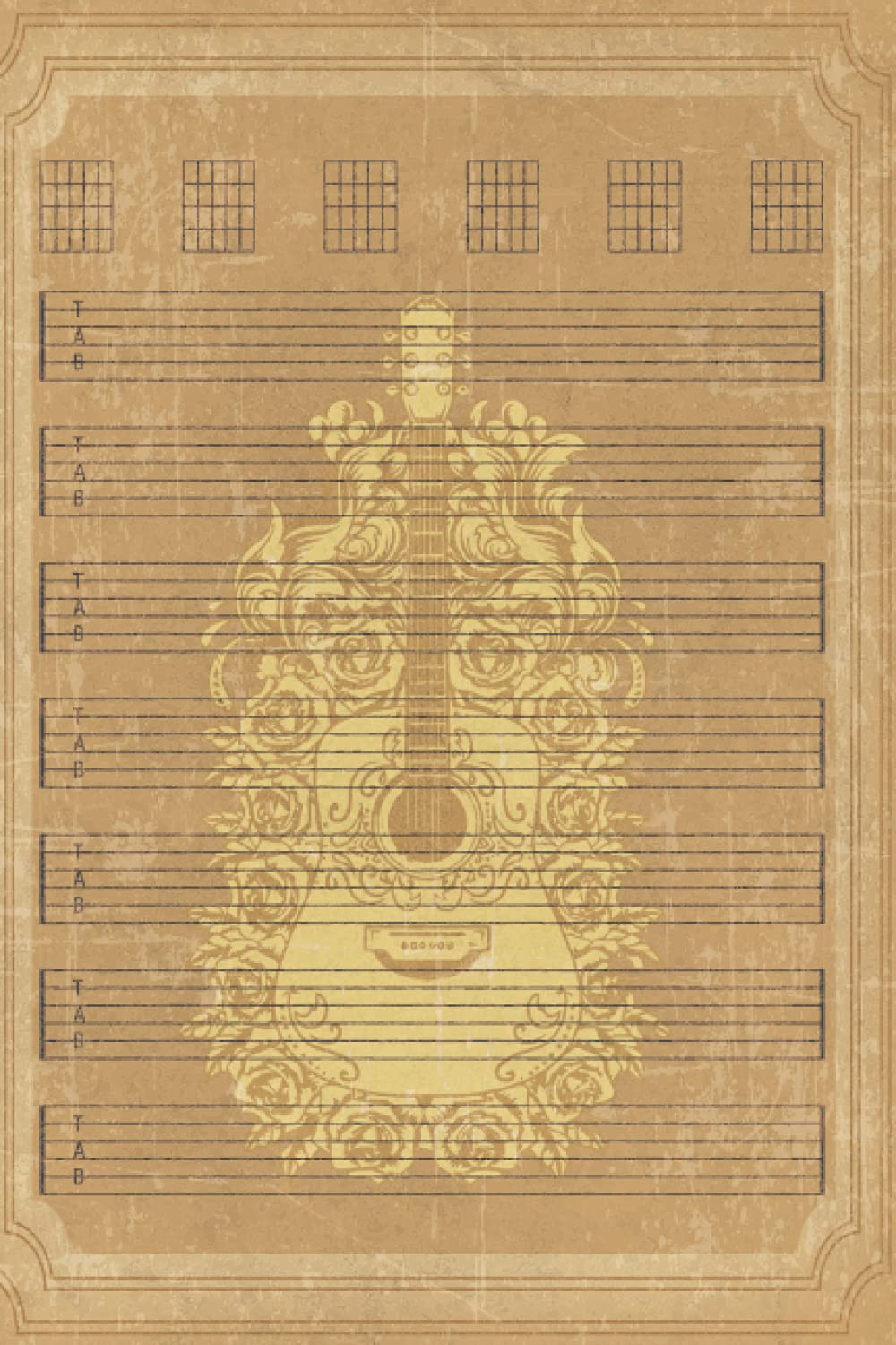 Guitar Tablature Notebook: Guitar Tab Notebook for Beginners - Wide Staff Manuscript Paper