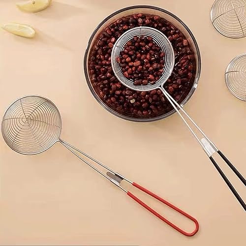 Miniatura 6 de Cucharas coladoras de olla caliente, cuchara ranurada Boba Pearl Scoop, cuchara coladora de araña de acero inoxidable, colador de alambre pequeño