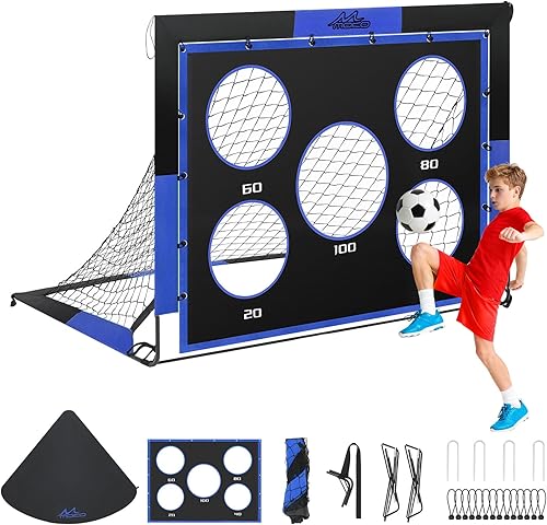 Miniatura 9 de MoKo Soccer Goals for Backyard, 5×4 FT Large Size Pop Up Goal Net with Target Panel, Portable Soccer Training Equipment for Kids Practice, Outdoor