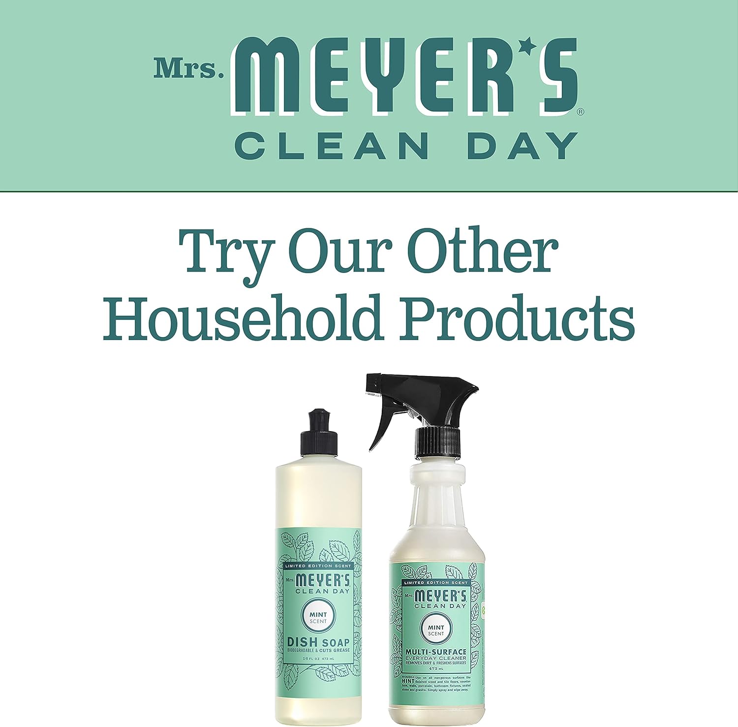 Mrs. MEYER'S CLEAN DAY Multi-Surface Everyday Cleaner Mint Scent, 16 Fl Oz (Pack of 3)