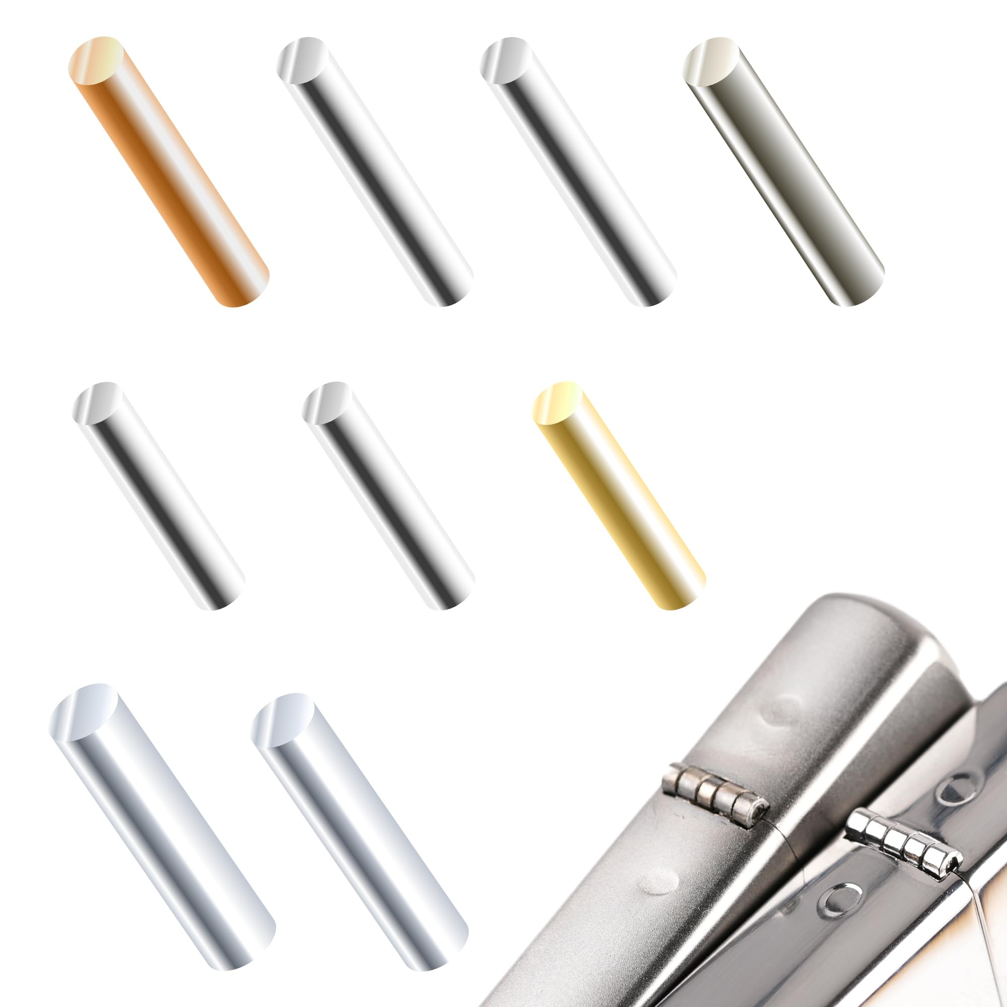 9 Piece Hinge Pin + 1 Impact Pin Kit DIY Replacement Parts