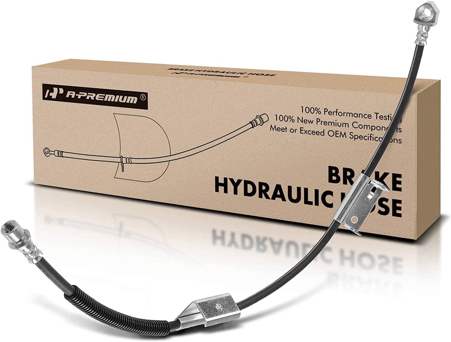 A-Premium Front Driver Brake Hydraulic Hose Compatible with Select Chevy and GMC Models - Silverado 1500/Sierra 1500 2006-2007, Silverado 1500 Classic/Sierra 1500 Classic 2007, RWD Only