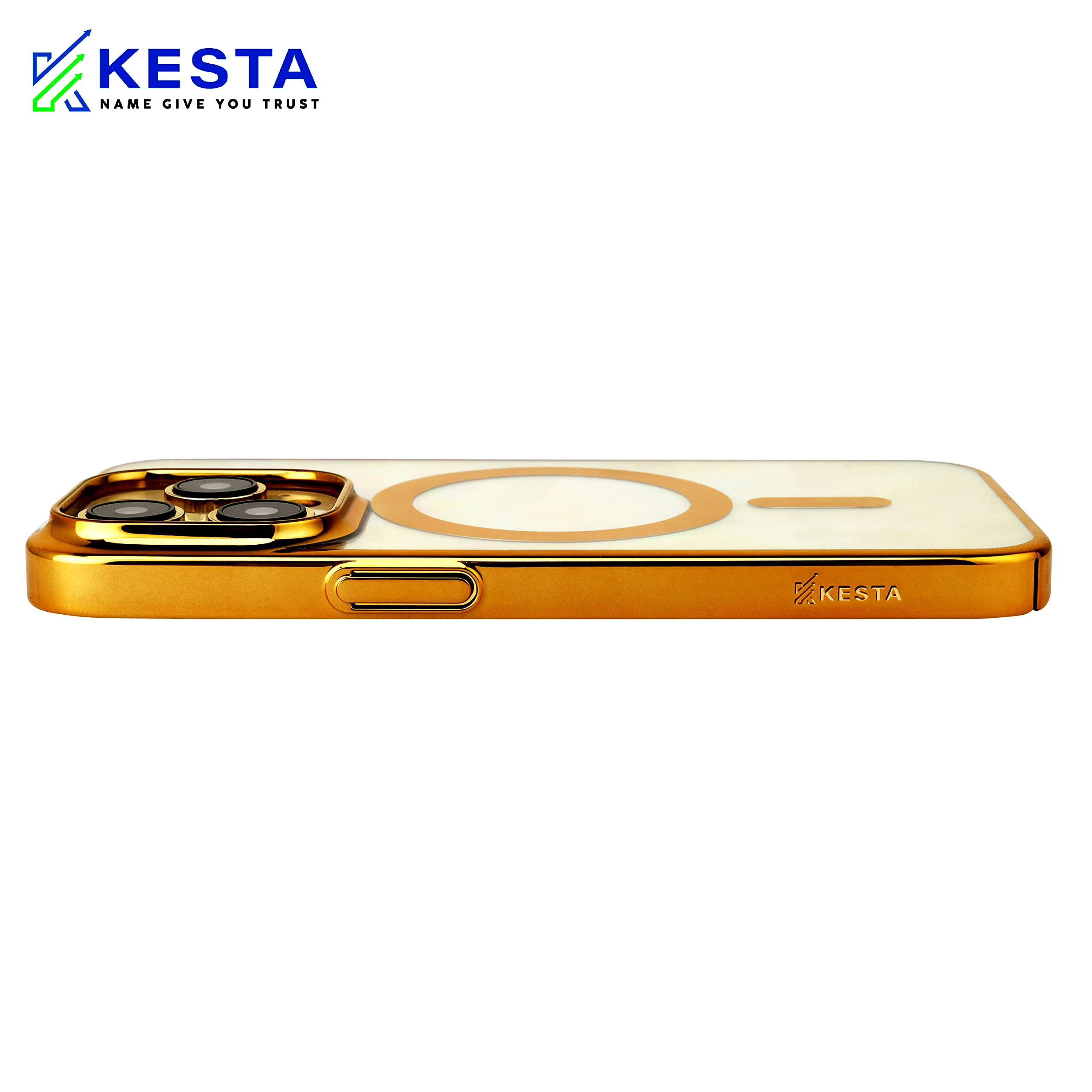 Apple iPhone 14 Pro Max Case Gold- Compatible with MagSafe, Camera 