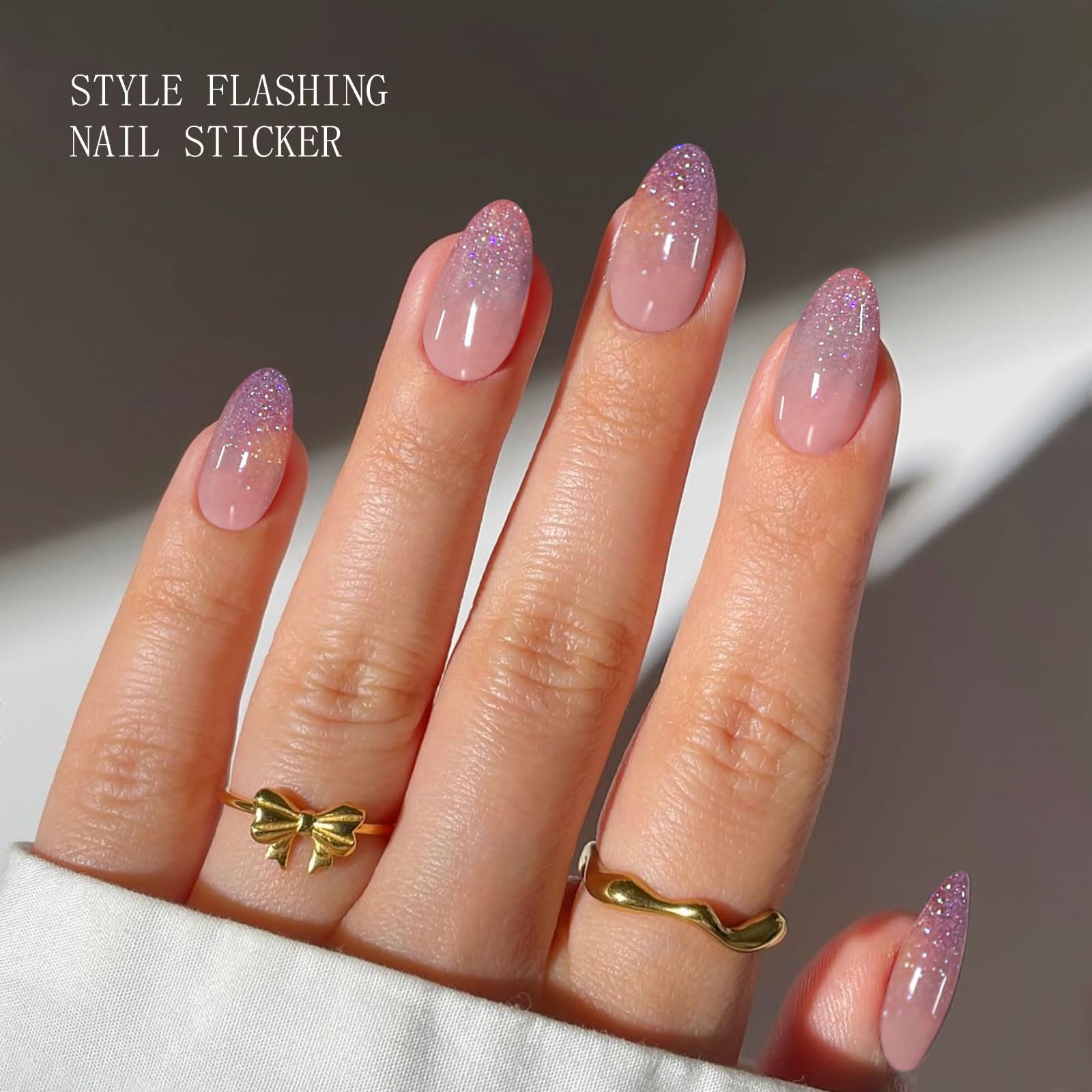 JMEOWIO Gradient brokatowy (30 sztuk) żelowy lakier do paznokci UV naklejka do paznokci owinąć Nagelsticker