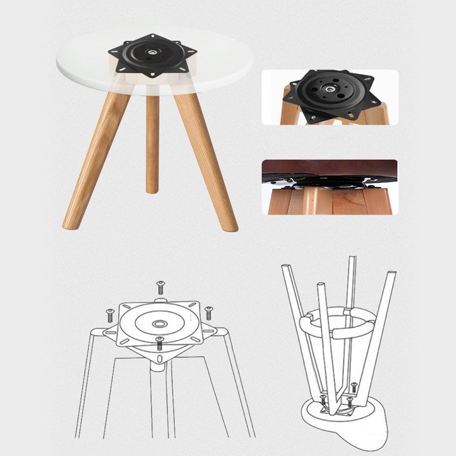 Sgabello girevole liscio a 360 gradi con cuscinetto a sfera semi meccanismo ad alta resistenza adatto per ufficio domestico sgabello ergonomico