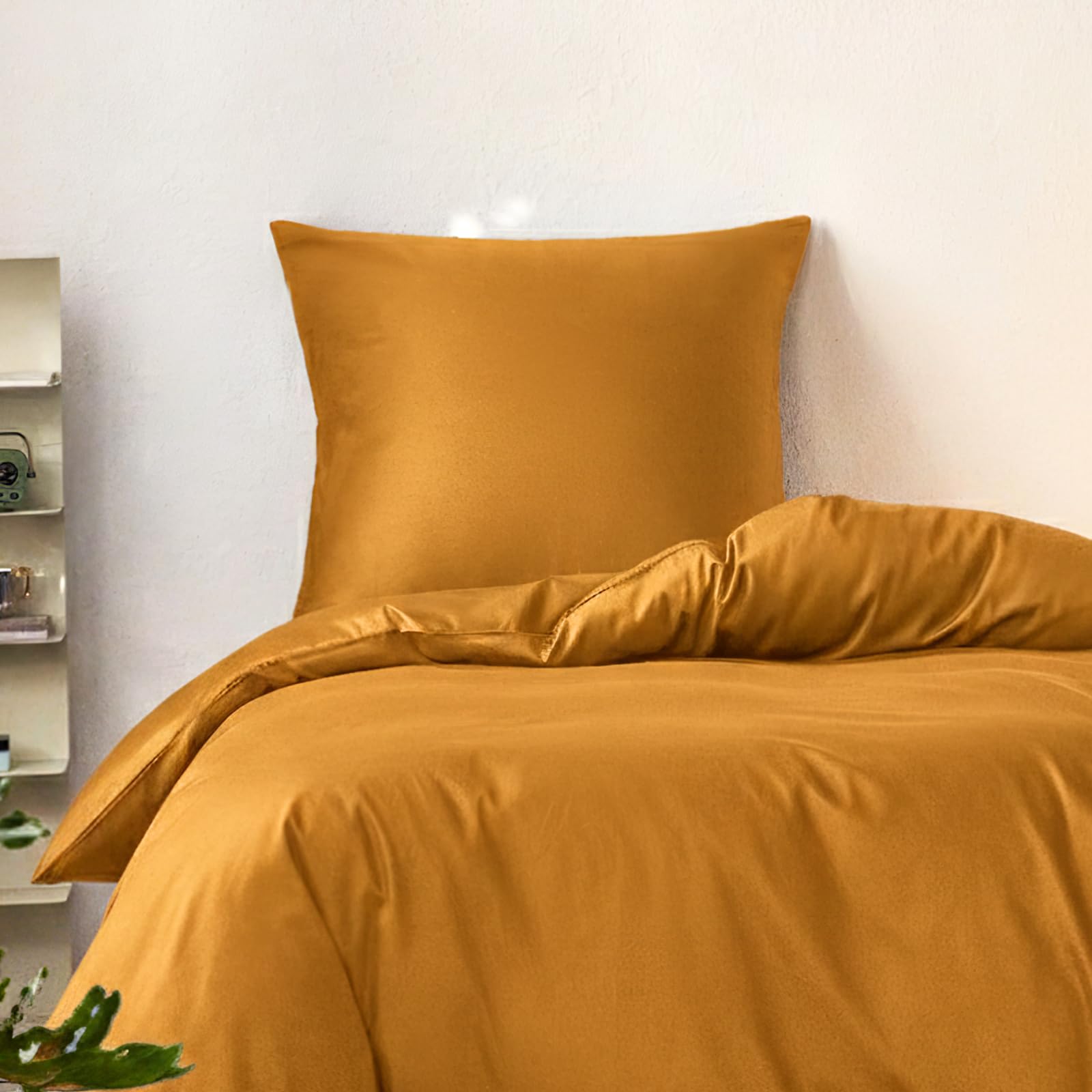 Zestaw pościeli, miękka poszewka na kołdrę ze 100% bawełny, egipskie bardzo długie prześcieradło bawełniane (poszewka na kołdrę 155 x 220 cm + poszewka na poduszkę 80 x 80 cm) wyjątkowa miękkość i komfort