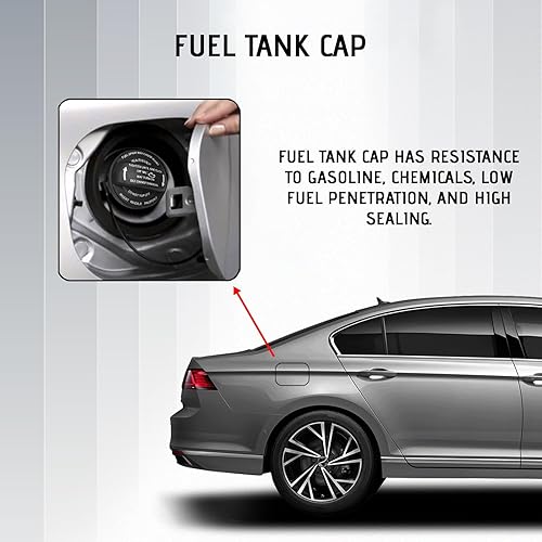 Miniatura 4 de Tapa de gasolina, tapa de combustible 5C0201550T de repuesto compatible con Volkswagen VW Jetta GTI Golf SportWagen Golf Alltrack Tiguan, Audi A4 A5
