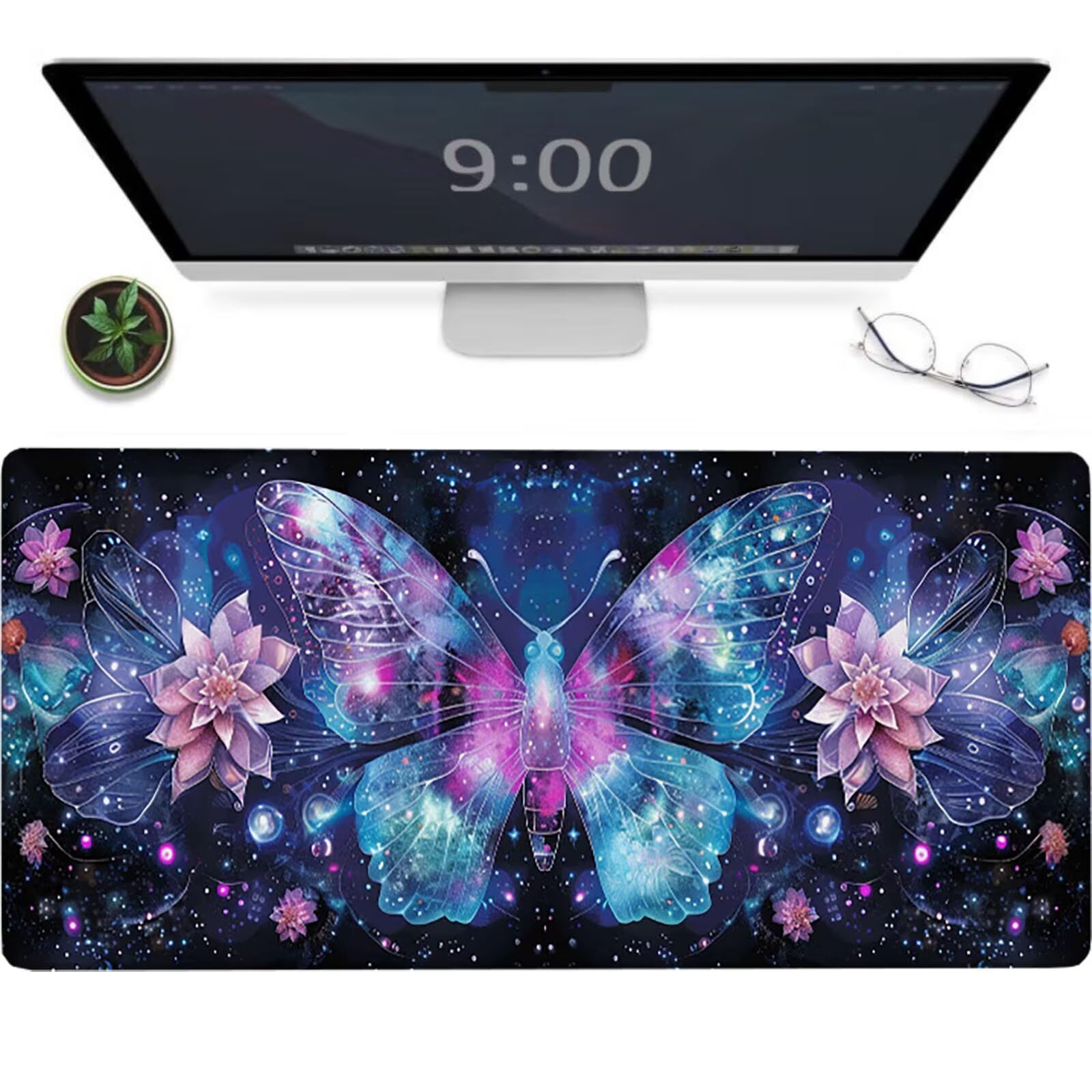 Podkładka pod mysz dla graczy 1200 x 600 x 3 mm, duża niebieska podkładka pod mysz, wodoodporna i antypoślizgowa, wielofunkcyjna duża podkładka pod mysz pod klawiaturę i mysz, dekoracja dla graczy