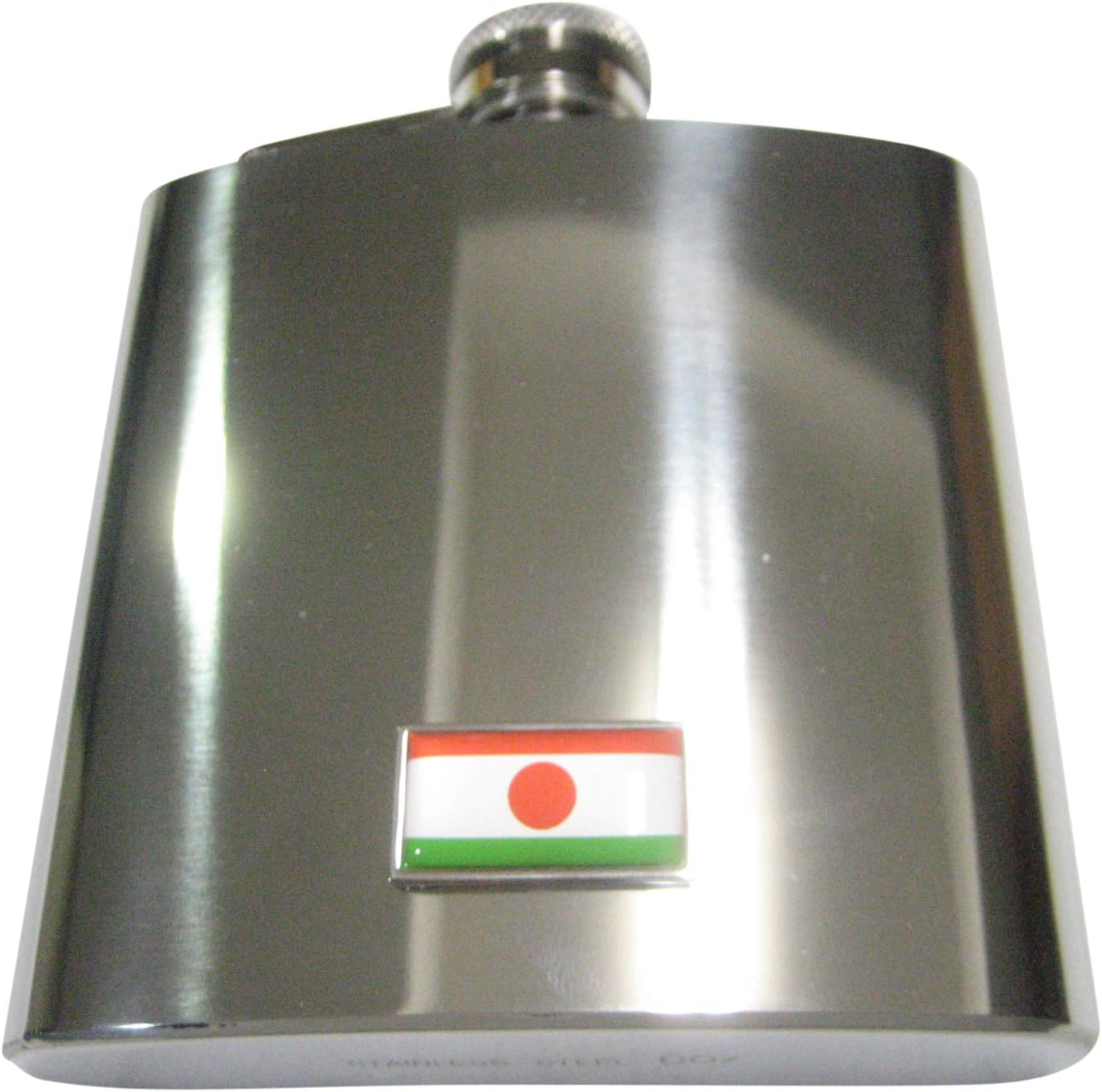 Kiola Designs Thin Bordered Republic of The Niger Flag 6 Oz. Stainless Steel Flask