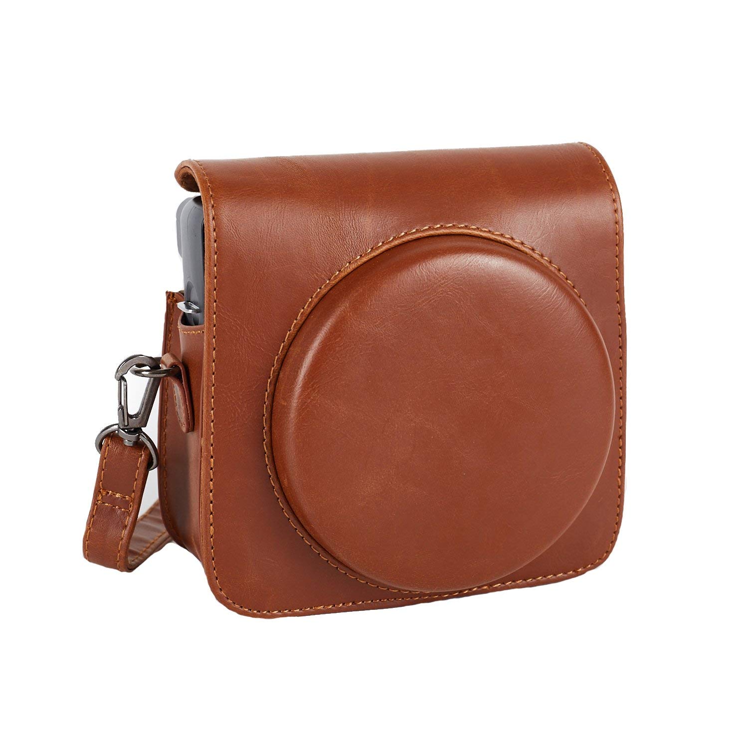 Phetium Protective Case Compatible with Instax Square SQ6 Instant Camera, Soft PU Leather Bag with Removable/Adjustable Shoulder Strap (Brown)