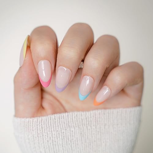 Miniatura 2 de 30 uñas postizas a presión Aurora blancas nacaradas, ajuste supremo y uñas de gel suave natural, 15 tamaños, kit de uñas postizas reutilizables con