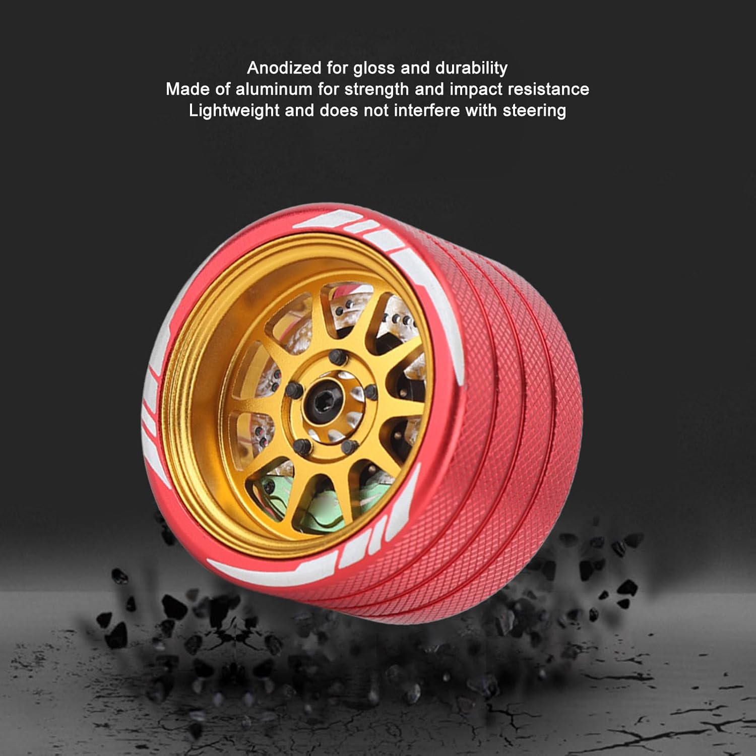 VGEBY Metal RC Handwheel,Remote Control Handwheel Aluminum Alloy RC Hand Wheel for SANWA for NB4 for RC Car (Type D)