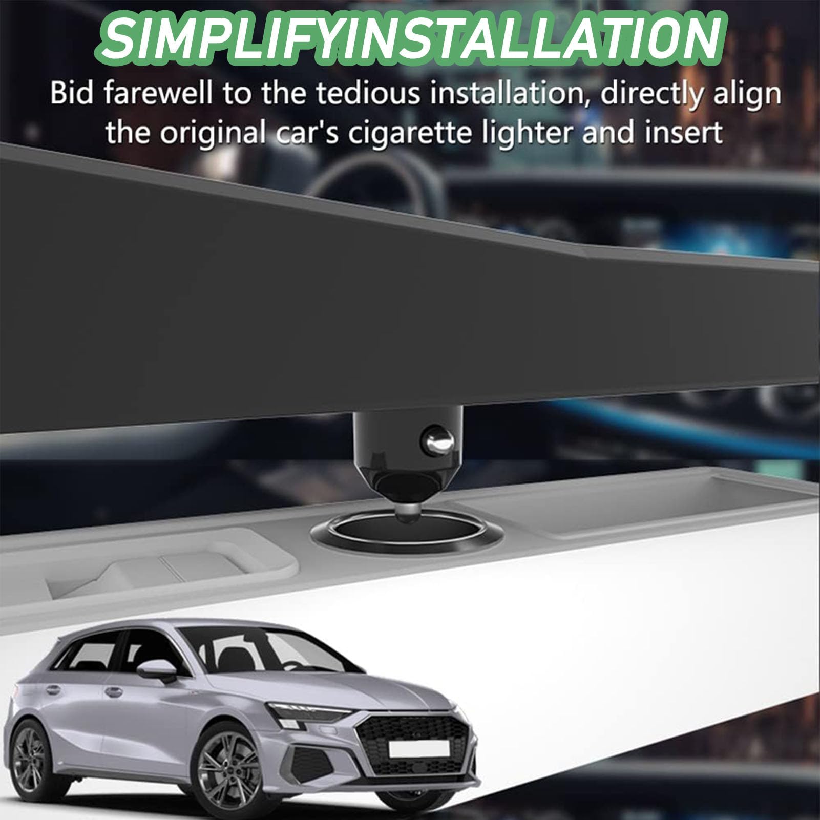 DeaVER Caricatore Wireless Auto per Audi A3 (2021 2022 2023) Tutti I Modelli con Sistema di Raffreddamento A Doppio Canale d'Aria Accessori di Aggiornamento A Ricarica Rapida da 15 W