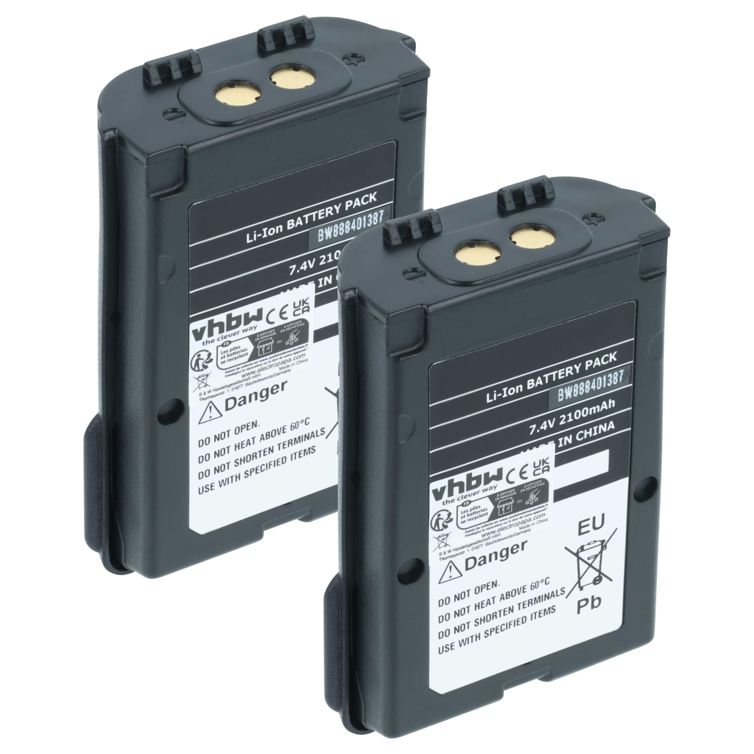 vhbw 2X Akku kompatibel mit Icom IC-M73
