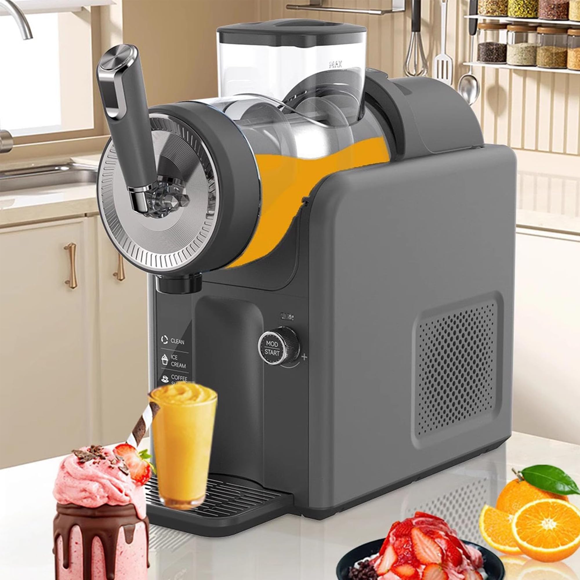 2025 Nueva granizadora, granizadora Comercial de 1.8L, máquina Profesional de Bebidas congeladas, autolimpiante, múltiples Modos preestablecidos, para Batidos, cócteles, frappes y más Black