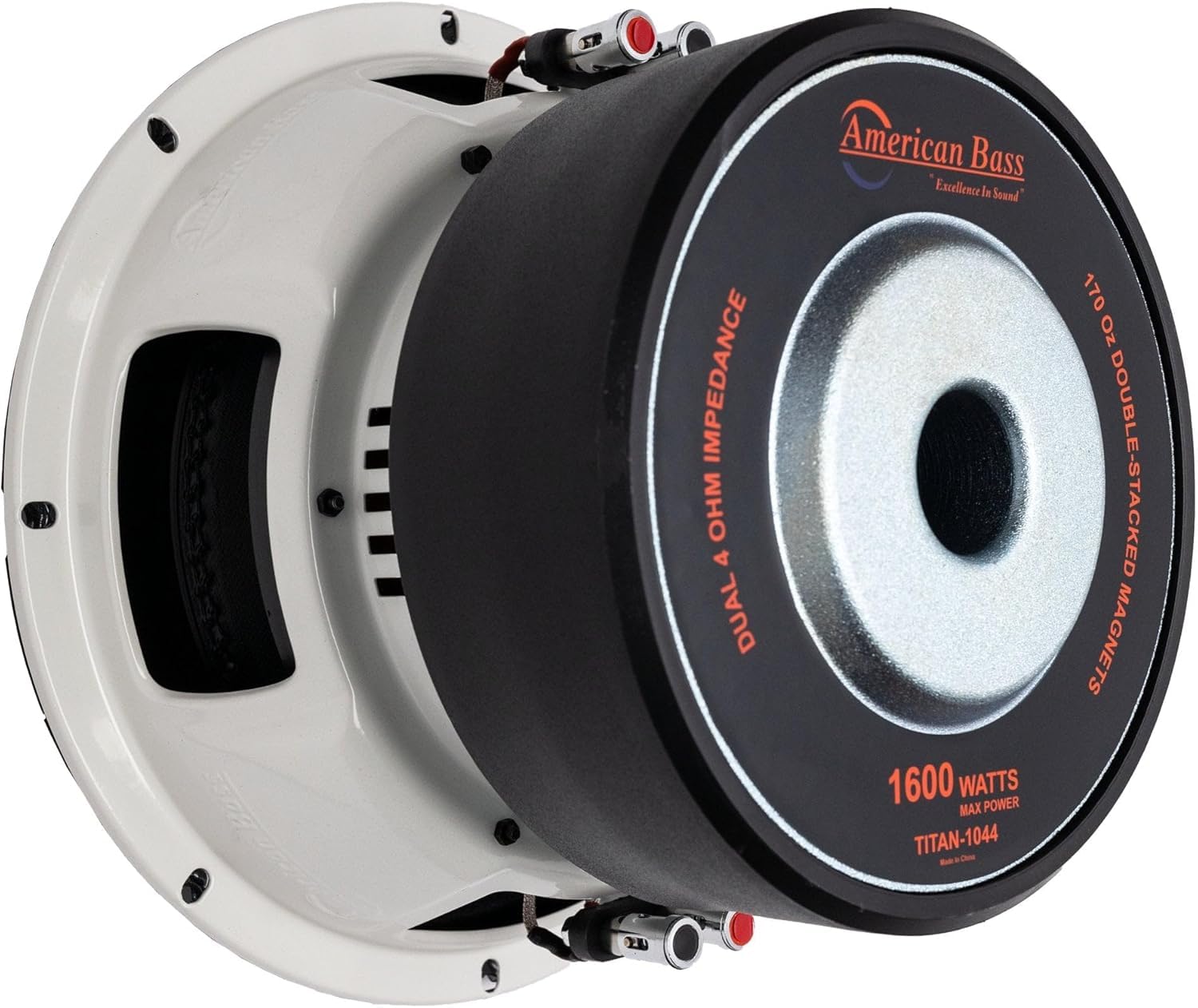 American Bass Titan 25.4 cm subwoofer, 800 W RMS / 1600 W Max, podwójny 4 omy, cewka głosowa 7.6 cm, stożek kevlarowy, ciężki tłoczony kosz, wysokowydajny, 10-calowy subwoofer samochodowy sterownik