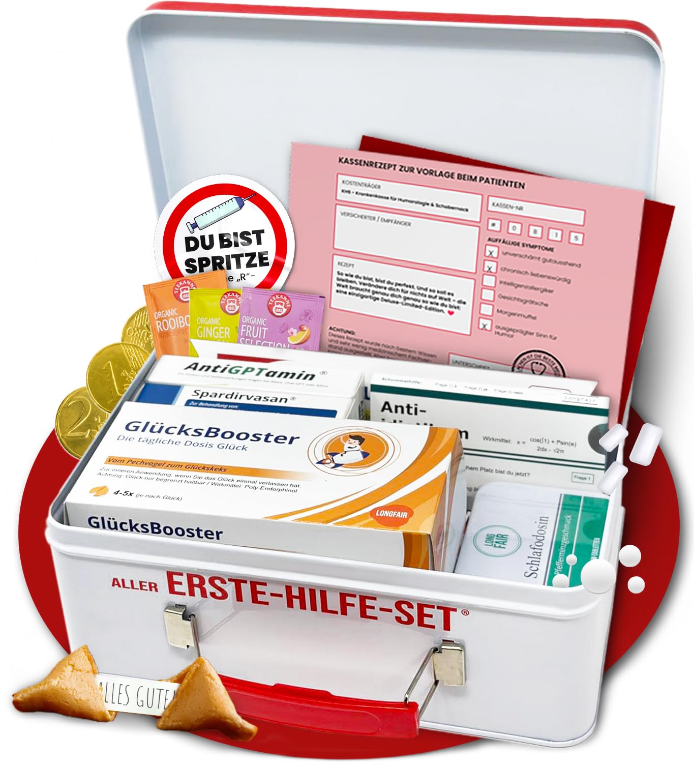 Lustiges Aller-Erste-Hilfe Geschenkset – Humorvolle Geschenkbox zum Geburtstag mit leckerem Gute-Laune Inhalt – Geschenkidee für Freunde & Familie (Neutraler Geburtstag)