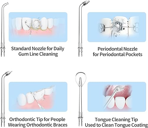 Miniatura 7 de Water Flosser Cordless-YUNERFEEL Portable Retractable Dental Flosser with 3-in-1 Rapid Charge Cable,5 Modes Travel Water Flosser,IPX7 Waterproof & 5