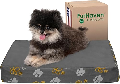 Miniatura 19 de Furhaven Pet – Colchón ortopédico de espuma tradicional para perros y gatos, varios estilos, tamaños y colores
