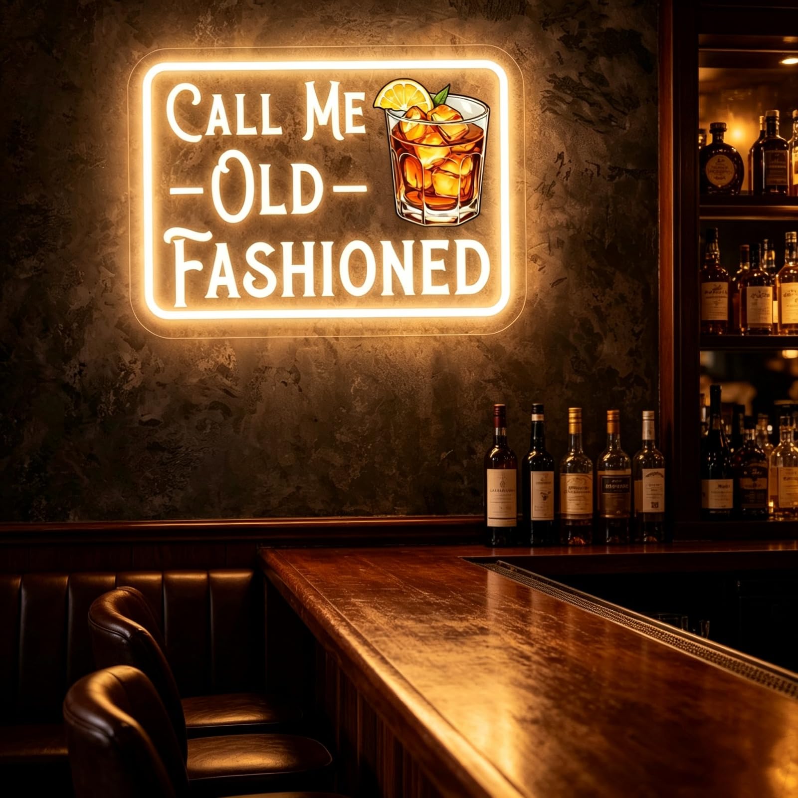 Call Me Old Fashioned ciepły biały neonowy znak do dekoracji ścian, zasilany przez USB, neonowa lampa do retro, baru, domu, baru, baru, koszyka, pubu, na imprezę, prezent dla miłośników